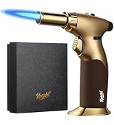KOACKL Dual Flame Butane Torch Lighter, Refillable Kitchen Torch, Adjustable Flame with Ignition ...