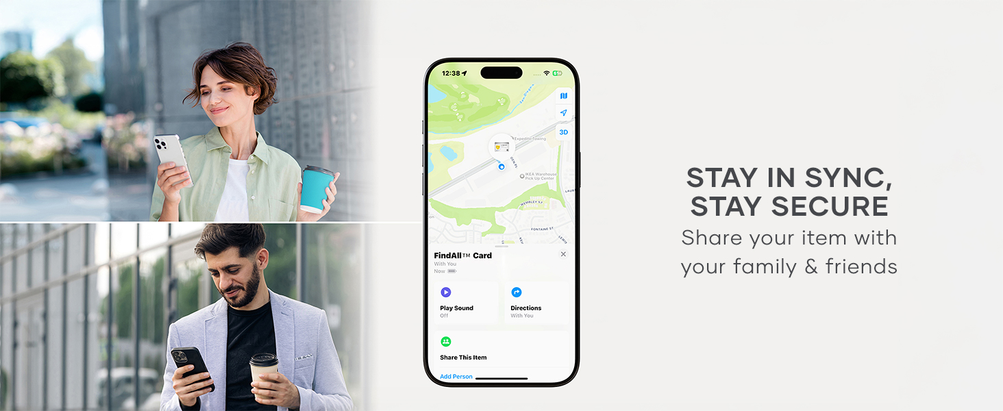 Satechi FindAll Wallet Card with FindMy, Wallet Tracker, Left Behind Notification, Sound Alert