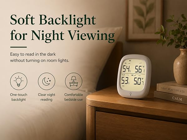 Soft Backlight for Night Viewing