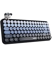 FELICON 308i Computer Typewriter Keyboard Portable with Cute Colored ABS Retro Round Keycaps Ergo...