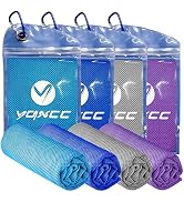YQXCC 4 Pack Cooling Towels (47"x12"), Ice Cool Neck Towel, Soft Breathable Microfiber for Yoga, ...