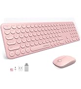 MOBIFICE Wireless Keyboard and Mouse Combo,2.4GHz USB Plug and Play Full Size Silent Retro Slim C...