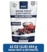 Impact White Monk Fruit & Erythritol Sweetener Blend - Gluten Free, Zero Calories, Net Carbs, Ket...