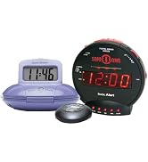 Sonic Alert Loud Alarm Clock, Portable Alarm Clock, digital alarm clocks for bedrooms