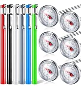 Xuhal 6 Pcs Stainless Steel Kitchen Thermometer with 5 Inch Long Stem 1 Inch Dial Thermometer Mil...