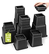 16 PCS Bed Risers 8, 5 or 3 Inch Heavy Duty, Adjustable Furniture Risers up to 10 Inch Lift 8 Hei...