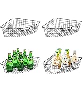 Leeden Lazy Susan Wire Storage Organizer Basket with Handle-Metal Cabinet Storage Bins -Kitchen C...