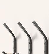 GWAAZXGZ Wall Hooks for Hanging Coats - 5 Pack Black 3.2'' Double Hook Design, Hat Organizers, Wa...