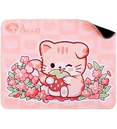 Akko Gaming Mousepad, Cat Theme Pink Keyboard Computer Mouse Pad Desk Mat with Stitched Edges, 14...