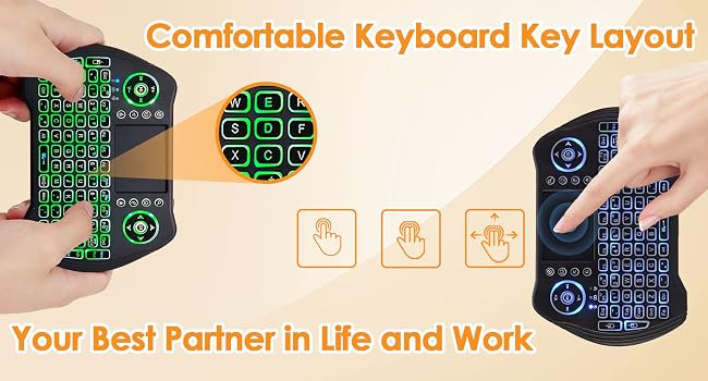 Mini keyboard with keys and touchpad