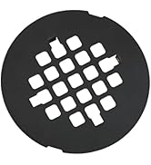 Black Snap-in Shower Drain Cover,Hidrop 4-1/4" OD Round Shower Strainer Grid, Easy-to-Install Rep...