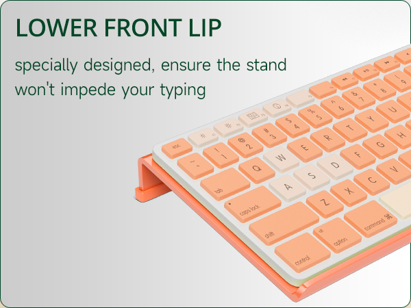 orange computer keyboard riser for desk