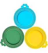 Joyinjojo 3 Pack Pet Food Can Covers Lids, Universal Size Silicone Dog Cat Food Can Lids Covers, ...