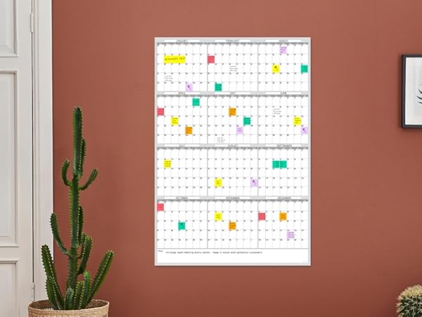 large dry erase undated yearly wall calendar 38x58 inch