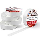 RED WOLF White Electrical Tape 3/4 in x 66ft 5 Pack, Industrial Grade UL/CSA Listed 7 Mil Thick F...