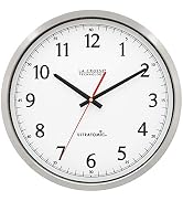La Crosse Technology 404-1235UA-PL UltrAtomic 14 inch Stainless Steel Wall Clock, Shatterproof Le...