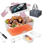 Electric Lunch Box 1.8L Larger 80W Quick Heated Food Heater for Adults Self Heating Lunch Box Por...