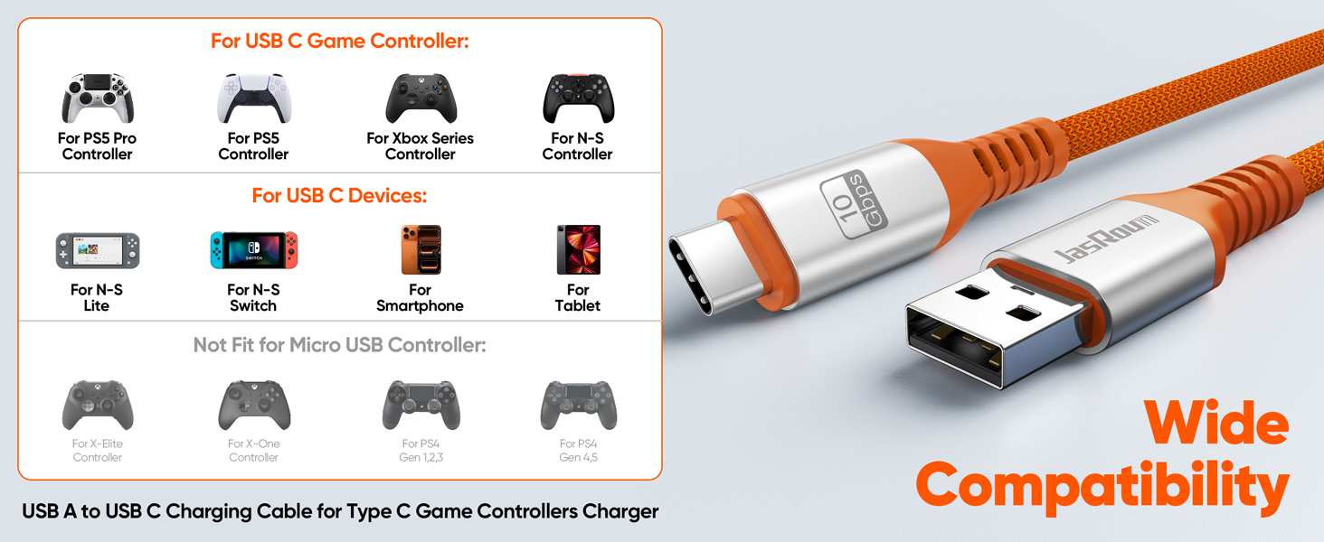 long ps5 controller charging cord
