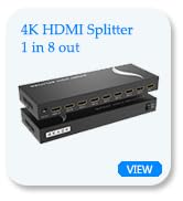 4K HDMI Splitter 1 in 8 Out + Cable, Yinker 8 Way HDMI Splitter 1x8 4Kx2K@30Hz W/AC Adapter