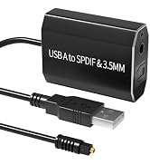 USB A to Optical Audio Adapter,Unidirectional USB A to SPDIF Digital Optical and 3.5 Jack Audio O...