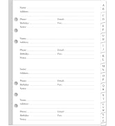 Address Book Refills for A5 Binders - A-Z Address Notebook Refill Paper with Alphabetical Tabs, 1...