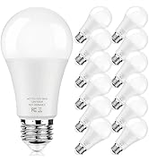 LED Light Bulbs 100W Equivalent 1500 Lumens, A19 13W 5000K Daylight White Non-Dimmable, Super Bri...