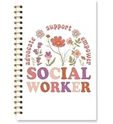 Wxiben Social Worker Spiral Notebooks - Flower Social Worker Appreciation Gift Notebook Journal H...