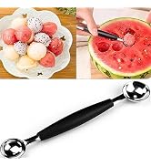 2 in 1 Stainless Steel Melon Ballers Melon Scoop,Double-Sided Fruit Melon Baller Spoon, Suitable ...