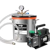 PB Motor Tech 5 Gallon Vacuum Chamber Kit with 4.5 CFM Vacuum Pump, Tempered Glass Lid Vacuum Cha...