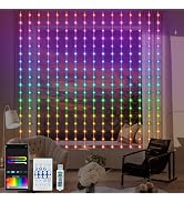 LumBelle Smart Curtain Lights RGB 5050 Built in Chip, Color Changing Curtain Lights with Music Sy...