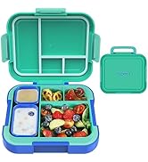 Caperci Bento Box for Kids - Large 4.8 Cups Lunch Box with Two Modular Containers - 4 Compartment...
