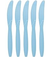 Amcrate Light Blue Disposable Medium Weight Plastic Knives - Ideal for Weddings, Party’s, Birthda...