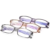 3 Pack Blue Light Blocking Reading Glasses for Men and Women UV Protection Anti Glare Computer Re...