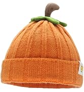Baby Knitted Pumpkin Beanie Hat, Soft Baby Pumpkin Costume Hat for Toddlers, Autumn, Halloween, T...