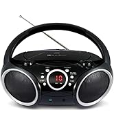 SINGING WOOD 030C Portable CD Player Boombox AM FM Analog Tuning Radio, Aux Line in, Headphone Ja...