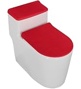 timecity Toilet Lid Cover Toilet Tank Cover Stretch Velvet Bathroom Toilet Lid Seat Cover Set Was...