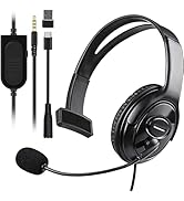 Joso Wired One Ear Headset with Mic, Gaming Headset for PS5/PS4/Xbox/Switch/PC/iPad/Mac/Tablet wi...