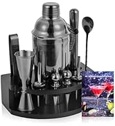 Safring Bartender Kit with Stand, 12-Piece Bar Set | 24oz Cocktail Shaker Set for Drink Mixing, M...