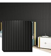 Art3d Slat Wall Panel, 3D Fluted Textured Panel 12-Tile 19.7 x 19.7in. - Black
