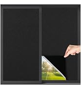 LUTE Blackout Window Film, Sun Light Blocking Frosted Privacy Window Cling for Glass, Darkening W...