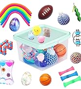 KINGYAO 24 Pack Bundle Sensory Fidget Toys Set-Liquid Motion Timer/Grape Ball/Mochi Squishy/Stret...