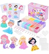 Meland Princess Fuse Beads Craft Kit for Girls, 5mm Beads Set with Pegboards & Accessories, Creat...