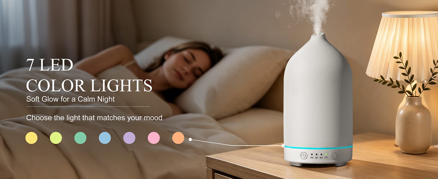 Gooamp 200ML Ceramic Essential Oil Diffuser