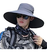 6" Wide Brim Sun Protection Hat Outdoor Unisex Bucket Hats for Hiking Beach Fishing Safari Garden...