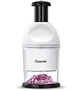 Geedel Food Chopper, Easy to Clean Manual Hand Vegetable Chopper Dicer, Dishwasher Safe Slap Onio...