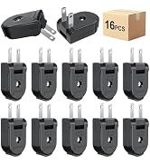 Extension Cord Replacement Male Power Plug, 2 Prong, 125V/10A, Non-Grounding, Ideal for Small App...