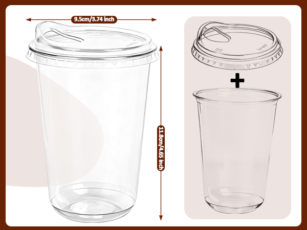 16 oz Iced Coffee Cups With Lids