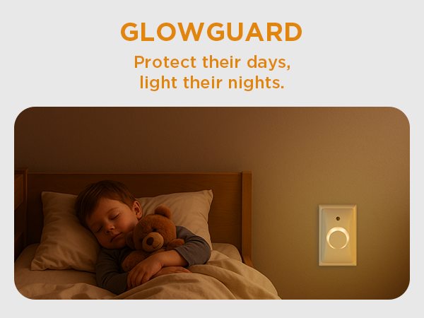 LED nursery night light outlet cover in child’s room