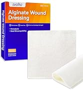 Calcium Alginate Wound Dressing, 4'' x 4'' Patches, Individual Sterile Pads, Soft and Highly Abso...