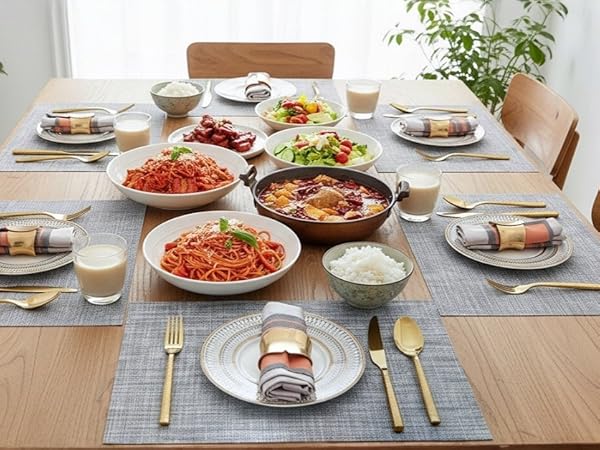 gray placemats
